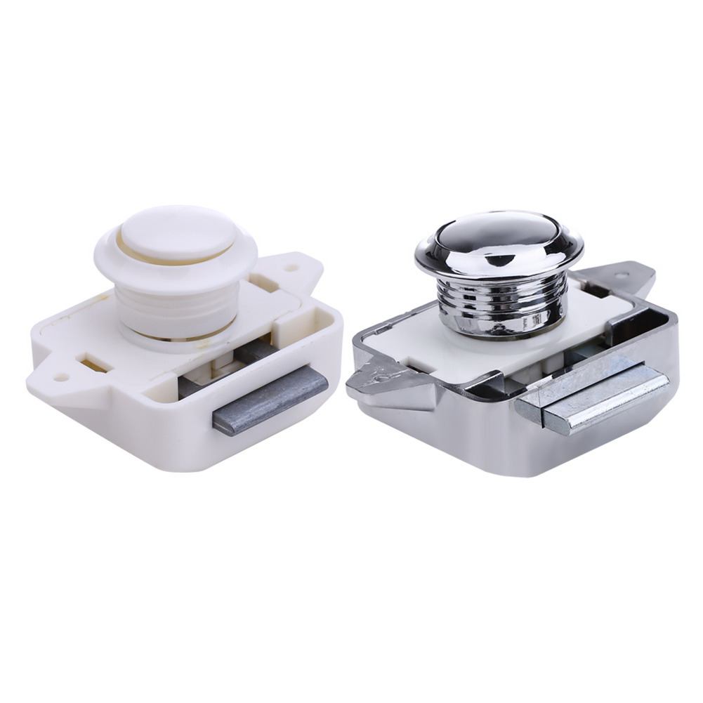 Push Button Catch Lock Cupboard Door Knob For Caravan Boat Cabinet Drawer Latch