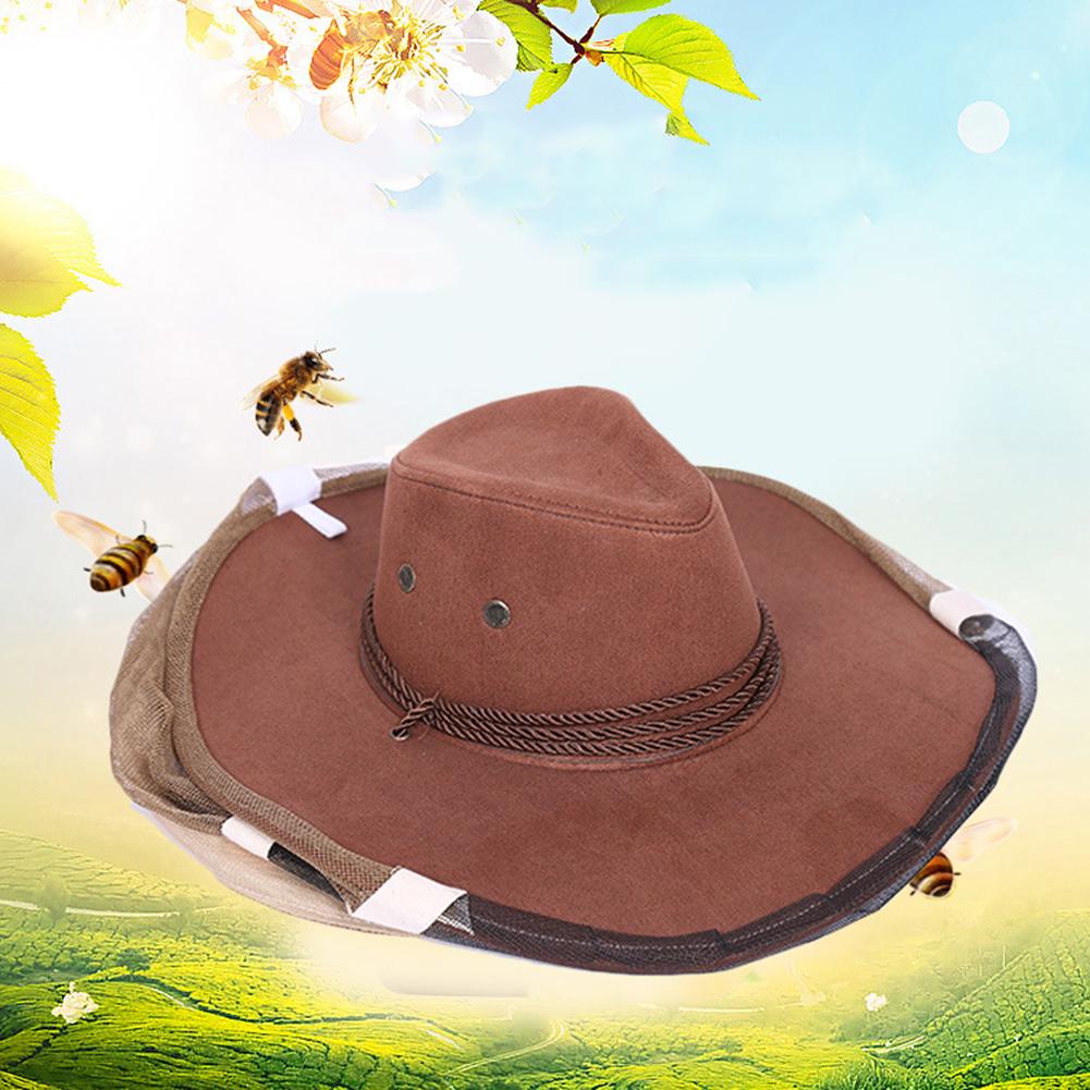 Beekeeping Beekeeper Cowboy Hat Mosquito Bee Insect Net Veil Face Head Protector