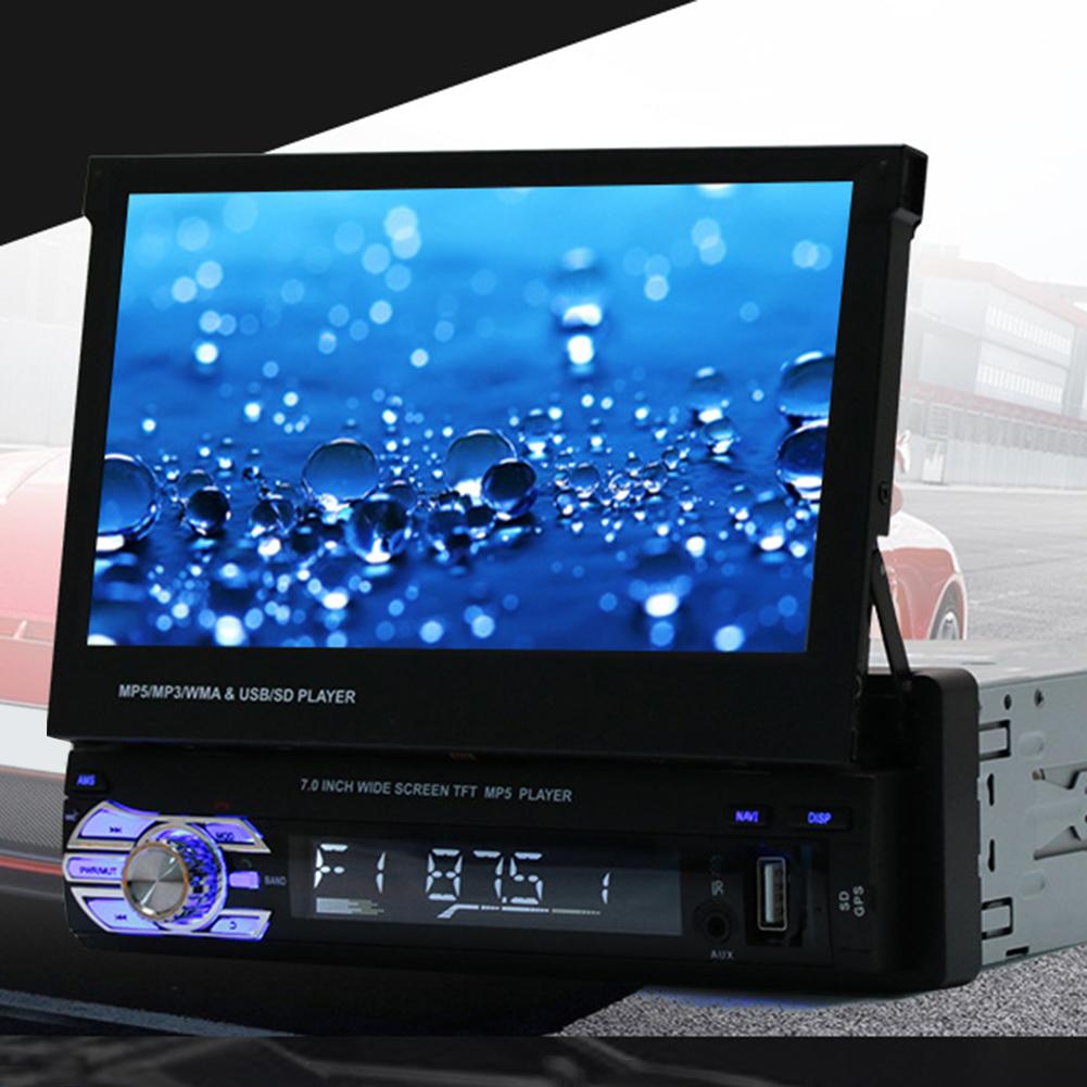 9601G Voiture 7 /'/' MP3 MP5 Player GPS Navi Stereo Single 1DIN BT Écran Tactile