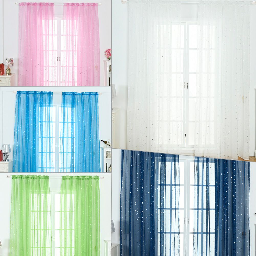 Tulle Window Curtain Divider Bedroom Drape Panel Voile Tulle Sheer