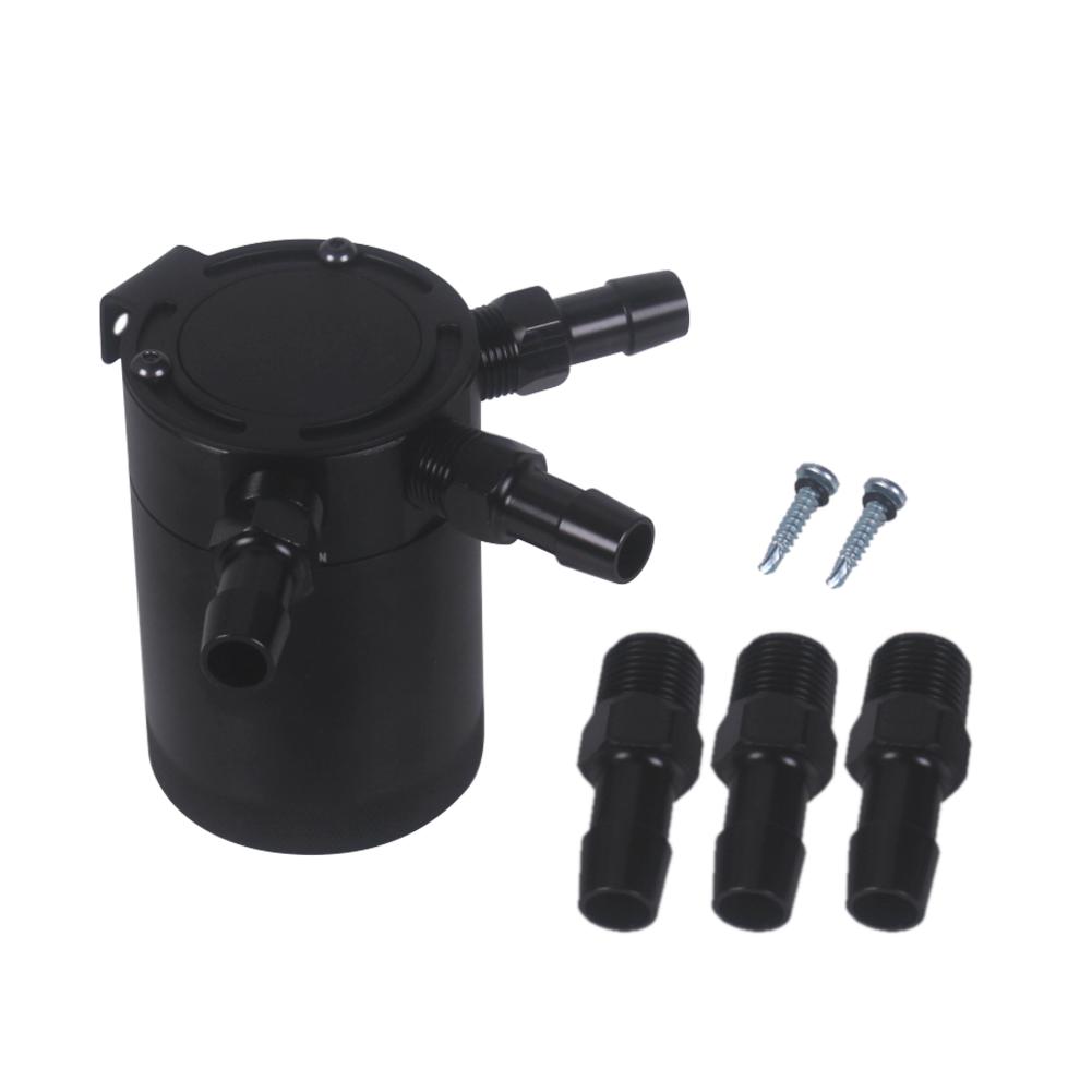 Universal 3-Port Oil Catch//Can//Tank//Reservoir Air-Oil Separator Racing Baffled