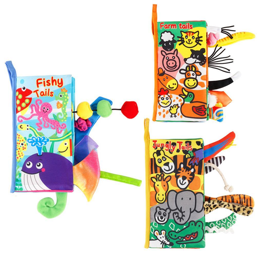 Baby Kids Toddler Child Preschool Crinkle Squeaky Rattle Soft Cloth Book Toy