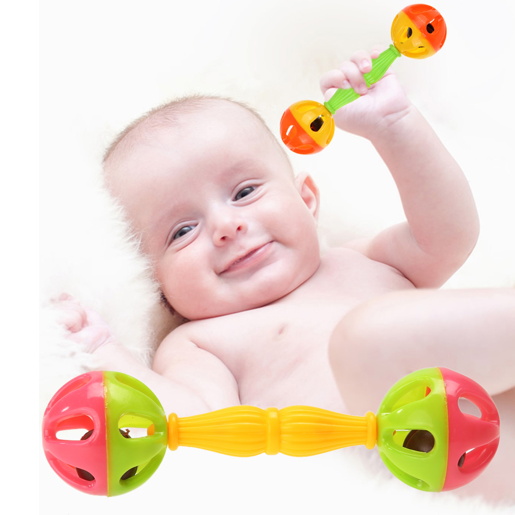 Baby Toy Rattles Bell Musical Hand Shaking Dumbells Early Development Toys 0-12M